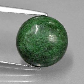 Maw-sit-sit naturale verde da 6,40 ct, taglio rotondo, opaco