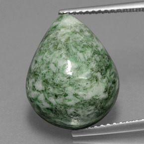 Maw-sit-sit naturale verde da 11,53 ct, taglio a pera, opaco