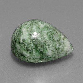 Maw-sit-sit naturale verde da 11,53 ct, taglio a pera, opaco