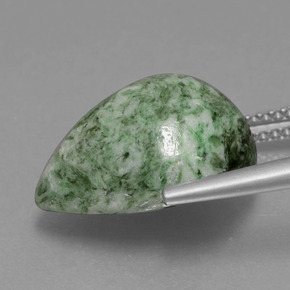 Maw-sit-sit naturale verde da 11,53 ct, taglio a pera, opaco