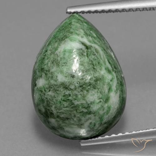 12.27ct Naturale Verde salvia Maw-sit-sit, Forma a pera, Opaco