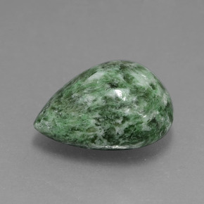 Maw-sit-sit verde terroso naturale da 6,89 ct, taglio a pera, opaco