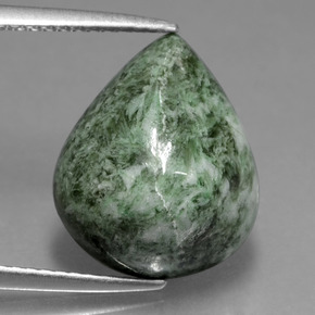 Maw-sit-sit naturale verde da 8,32 ct, taglio a pera, opaco