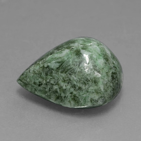 Maw-sit-sit naturale verde da 8,32 ct, taglio a pera, opaco