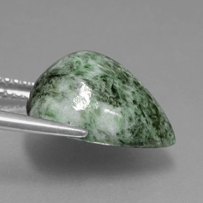 Maw-sit-sit naturale verde da 8,32 ct, taglio a pera, opaco