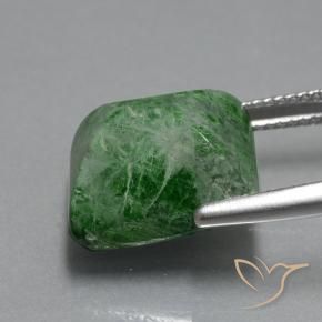 Maw-Sit-Sit Verde scuro naturale da 15.09 ct, Taglio a baguette, Opaco