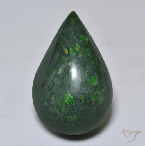 9.96ct Naturale Verde foresta Maw-sit-sit, Forma a pera, Opaco