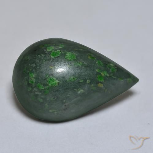 Maw-Sit-Sit Verde foresta naturale da 9.96 ct, Forma a pera, Opaco