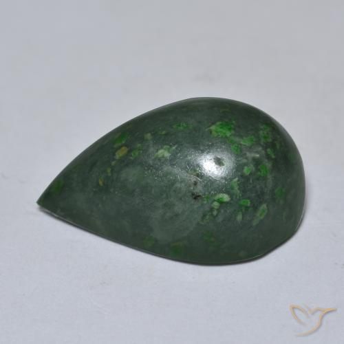 Maw-Sit-Sit Verde foresta naturale da 9.96 ct, Forma a pera, Opaco