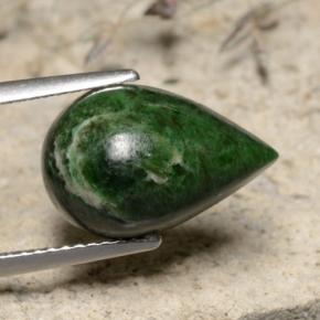 Maw-sit-sit naturale verde da 5,93 ct, taglio a pera, opaco