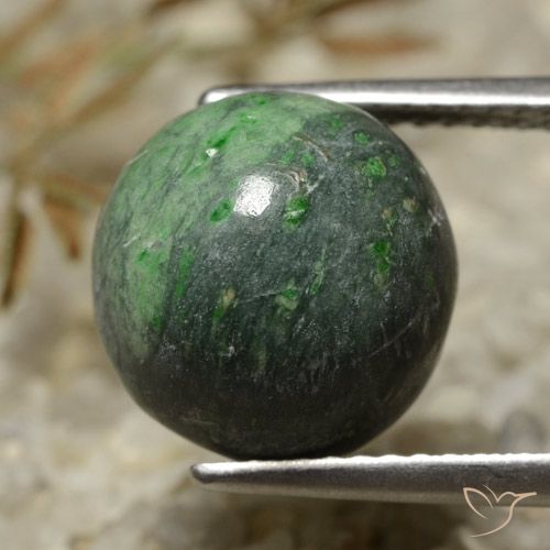 Maw-sit-sit Verde medio naturale da 7.81 ct, Taglio rotondo, Opaco
