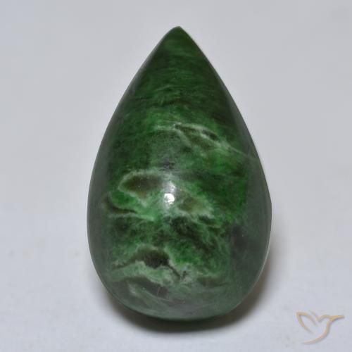 10.89ct Naturale Verde Pino Maw-sit-sit, Forma a pera, Opaco