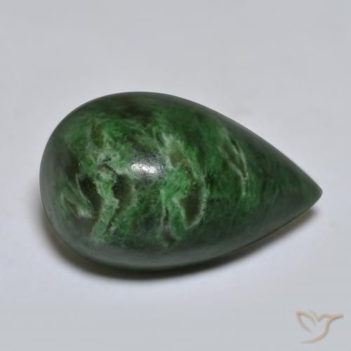 Maw-Sit-Sit Verde Pino naturale da 10.89 ct, Forma a pera, Opaco