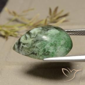 Maw-sit-sit naturale verde da 12,54 ct, taglio a pera, opaco