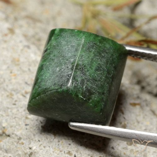 9.77ct Naturale Verde scuro Maw-sit-sit, Taglio a baguette, Opaco