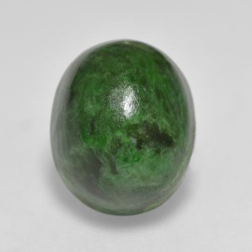 Maw-sit-sit Verde scuro naturale da 6.33 ct, Taglio ovale, Opaco
