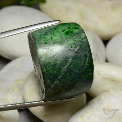 77.61ct Naturale Verde scuro Maw-sit-sit, Taglio a baguette, Opaco