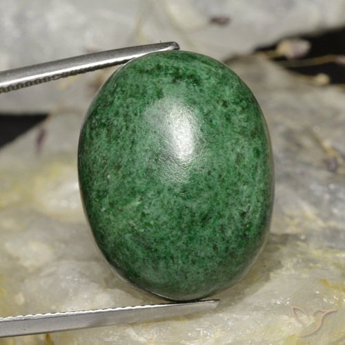 42.08ct Naturale Verde scuro Maw-sit-sit, Ovale, Opaco