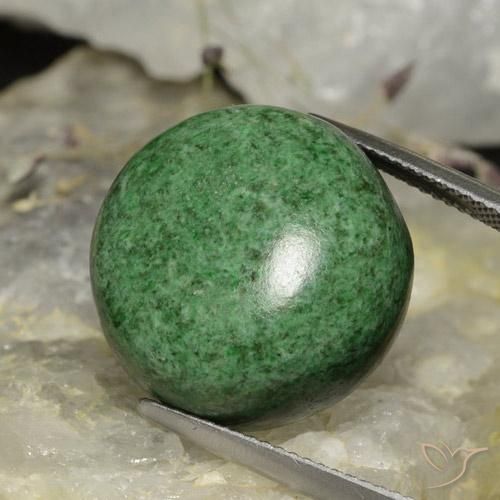 Maw-Sit-Sit Verde Pino Pallido naturale da 32.44 ct, Rotondo, Opaco