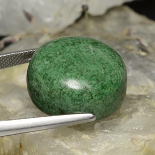 Maw-Sit-Sit Verde Pino Pallido naturale da 32.44 ct, Rotondo, Opaco