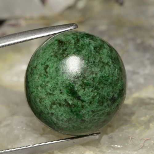 19.60ct Naturale Verde scuro Maw-sit-sit, Rotondo, Opaco