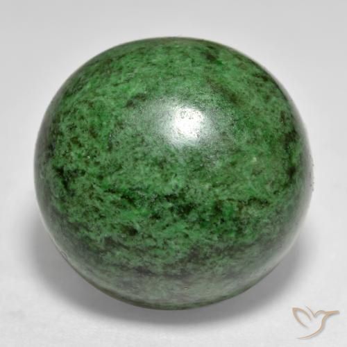 34.00ct Naturale Verde scuro Maw-sit-sit, Rotondo, Opaco