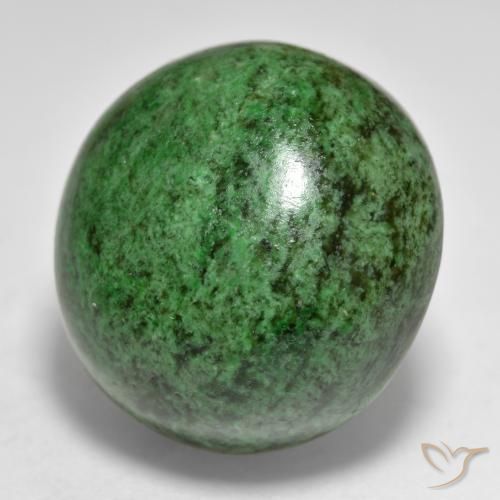 Maw-Sit-Sit Verde scuro naturale da 34.00 ct, Rotondo, Opaco