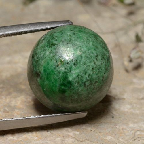 16.40ct Naturale Verde Pino Pallido Maw-sit-sit, Rotondo, Opaco