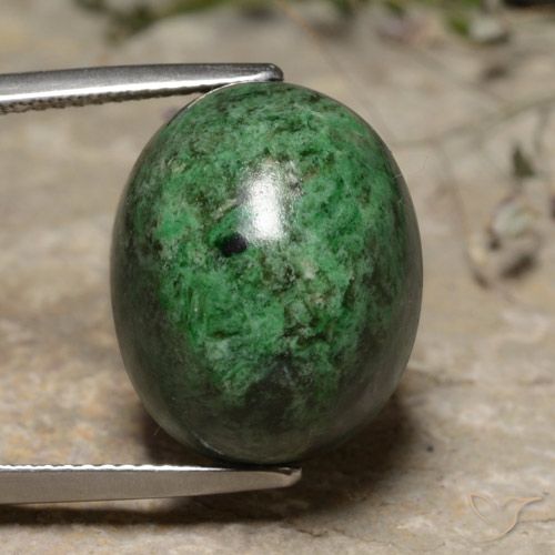21.53ct Naturale Verde scuro Maw-sit-sit, Ovale, Opaco