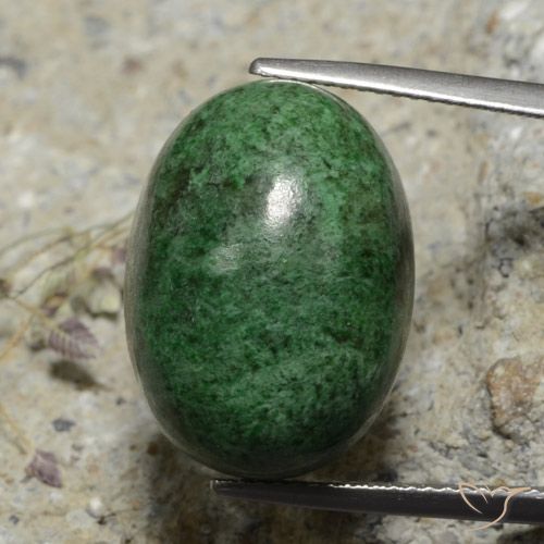 28.65ct Naturale Verde scuro Maw-sit-sit, Ovale, Opaco
