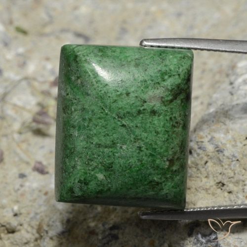 34.18ct Naturale Verde scuro Maw-sit-sit, Taglio a baguette, Opaco