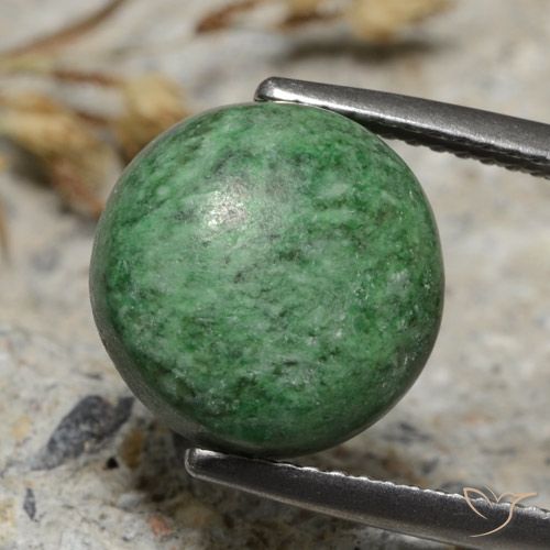 7.68ct Naturale Verde Pino Pallido Maw-sit-sit, Rotondo, Opaco