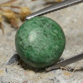 Maw-Sit-Sit Verde Pino Pallido naturale da 7.68 ct, Rotondo, Opaco