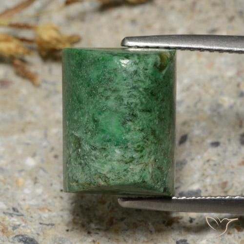 11.45ct Naturale Verde Pino Pallido Maw-sit-sit, Taglio a baguette, Opaco