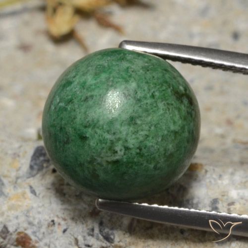 13.04ct Naturale Verde medio Maw-sit-sit, Rotondo, Opaco
