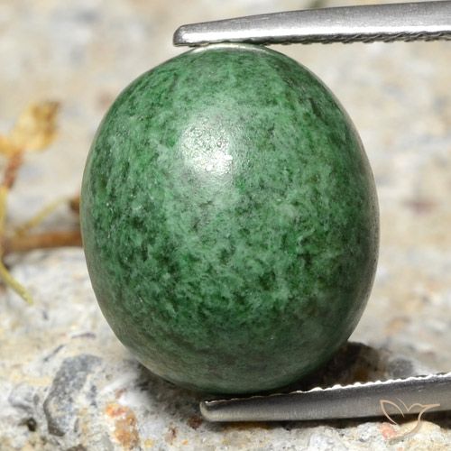 12.36ct Naturale Verde medio Maw-sit-sit, Ovale, Opaco
