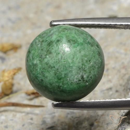9.30ct Naturale Verde Pino Pallido Maw-sit-sit, Rotondo, Opaco