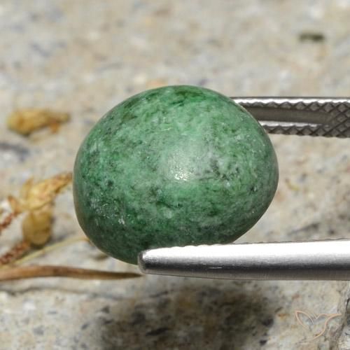 Maw-Sit-Sit Verde Pino Pallido naturale da 9.30 ct, Rotondo, Opaco