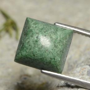 Maw-sit-sit naturale verde da 6,26 ct, quadrato, opaco