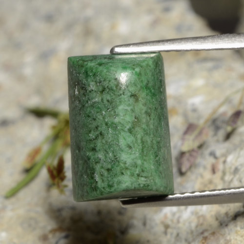 Maw-sit-sit naturale verde da 6,79 ct, baguette, opaco