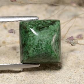 Maw-sit-sit verde naturale da 6,86 ct, quadrato, opaco