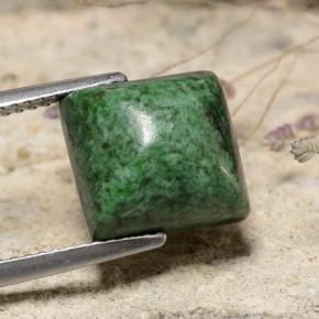 Maw-sit-sit verde naturale da 6,86 ct, quadrato, opaco