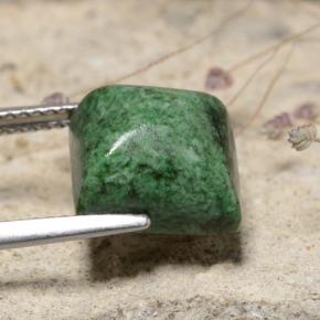 Maw-sit-sit verde naturale da 6,86 ct, quadrato, opaco
