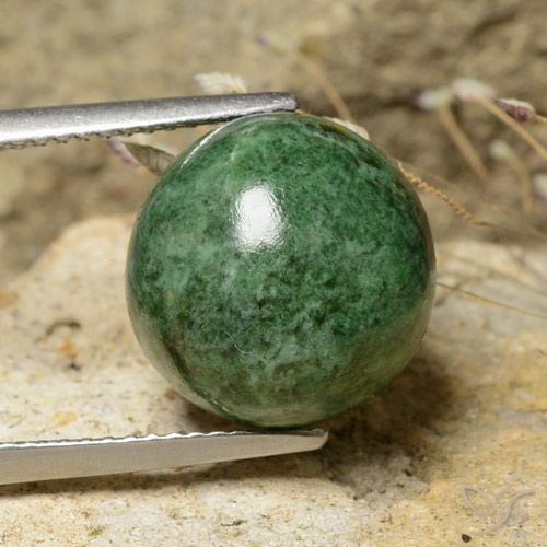 10.02ct Naturale Verde Pino Pallido Maw-sit-sit, Rotondo, Opaco