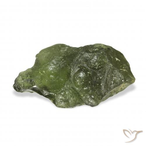 Moldavite Verde caldo naturale da 12.24 ct, Taglio a fantasia, Traslucido