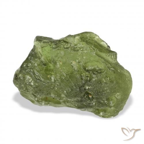 Moldavite Verde caldo naturale da 11.68 ct, Taglio a fantasia, Traslucido
