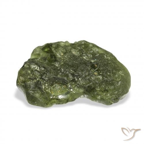 Moldavite Verde caldo naturale da 11.68 ct, Taglio a fantasia, Traslucido
