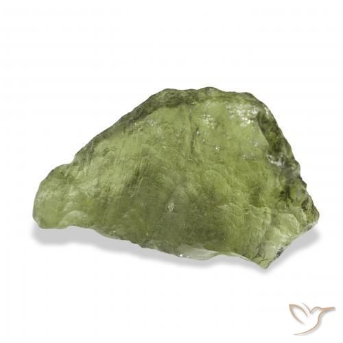 Moldavite Verde caldo naturale da 10.48 ct, Taglio a fantasia, Traslucido