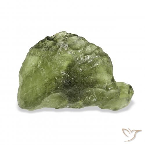 10.77ct Naturale Verde caldo Moldavite, Taglio a fantasia, Traslucido