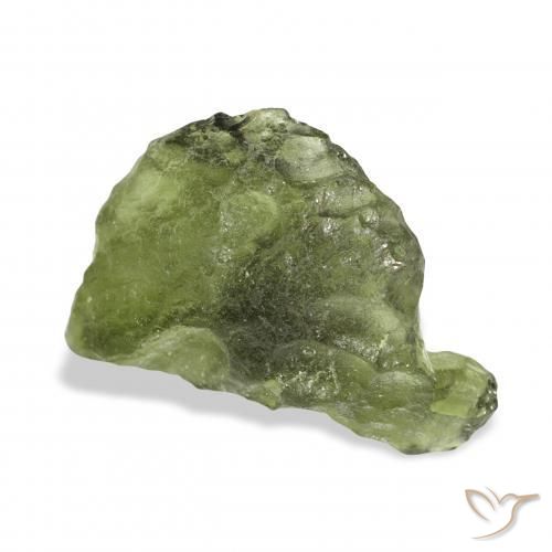 Moldavite Verde caldo naturale da 10.77 ct, Taglio a fantasia, Traslucido